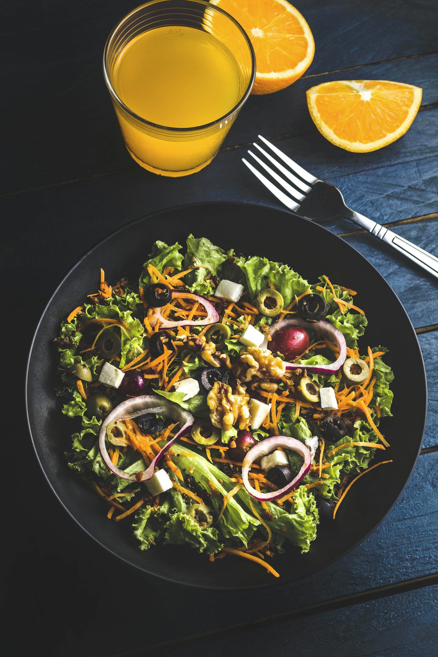 Colourful fresh salad bowl